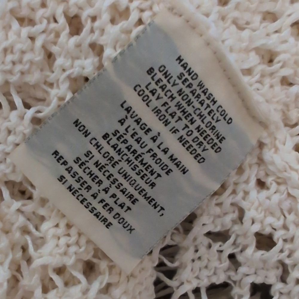 Ralph Lauren Denim & Supply cream crochet open-weave sleeveless long cardigan XS - Picture 4 of 12